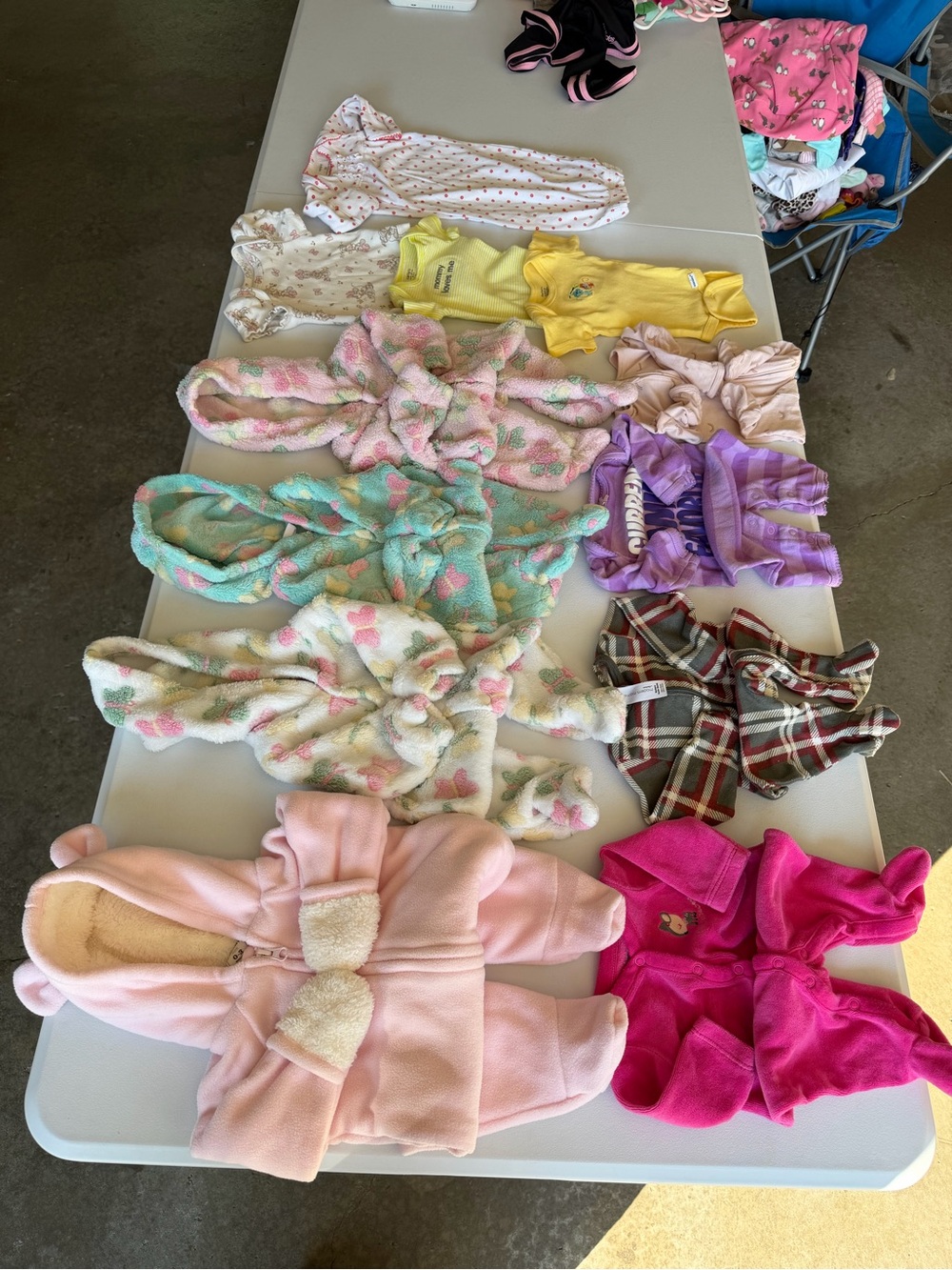 Newborn Baby Girl Clothing Bundle – Sleepers, Rompers, Bodysuits & Fleece Outfit